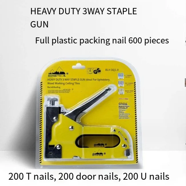 High Quality Hand Easy Triple U-Shaped Code Nail Gun Woodworking Upholstery Gas Nail Gun Shooter Action Nail Gun