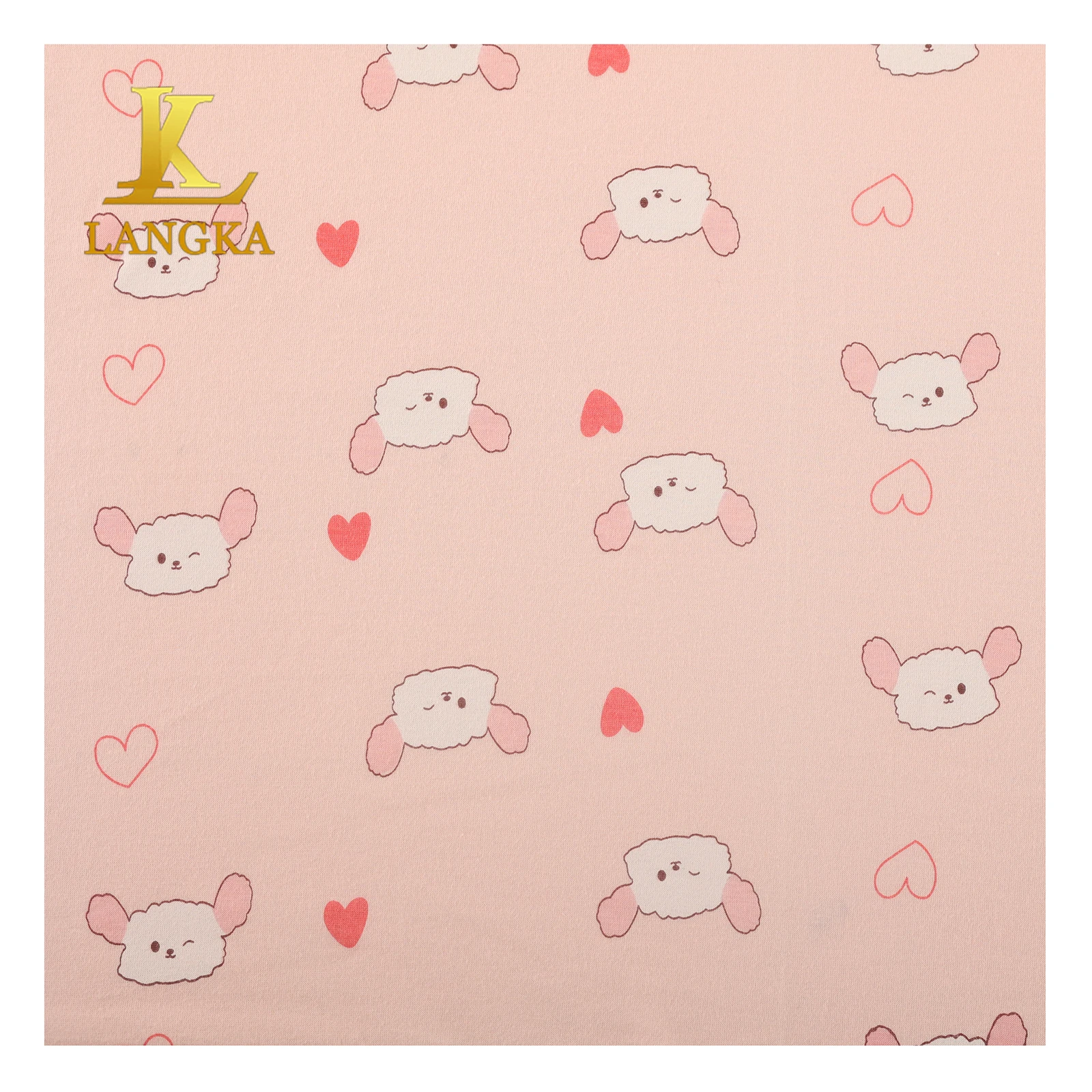 Langka Gots сертифицированная детская вязаная 100% Органическая хлопчатобумажная ткань с принтом из Джерси для пижамы