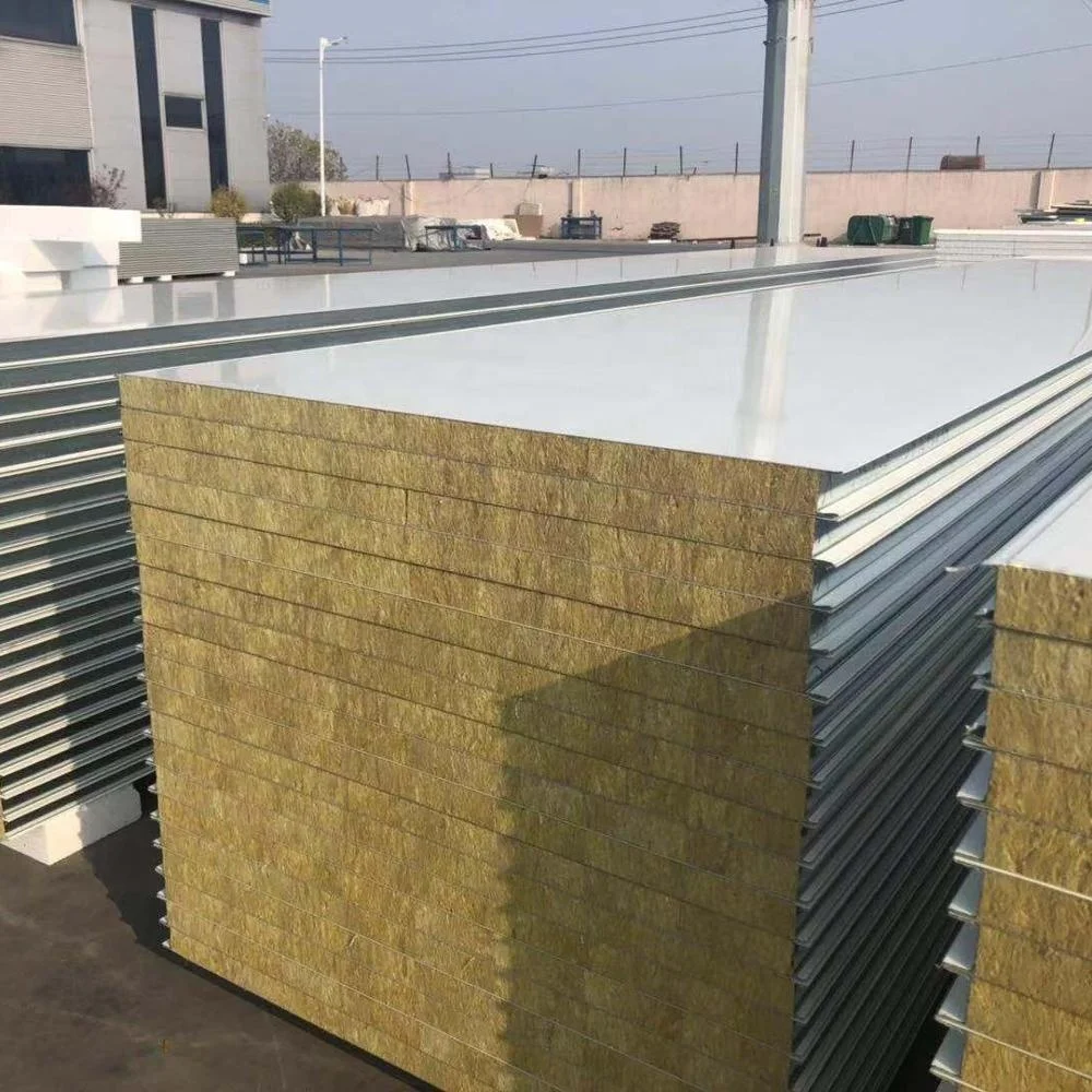 Lifetime Durability Fireproof Rock Wool Insulated Sandwich Panels External Wall Cladding