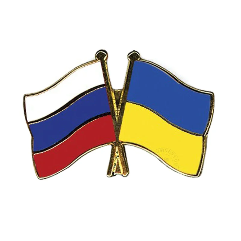Перекрестные булавки с флагом России и Украины булавка жесткая эмалированная тиснением латунный клатч бабочкой