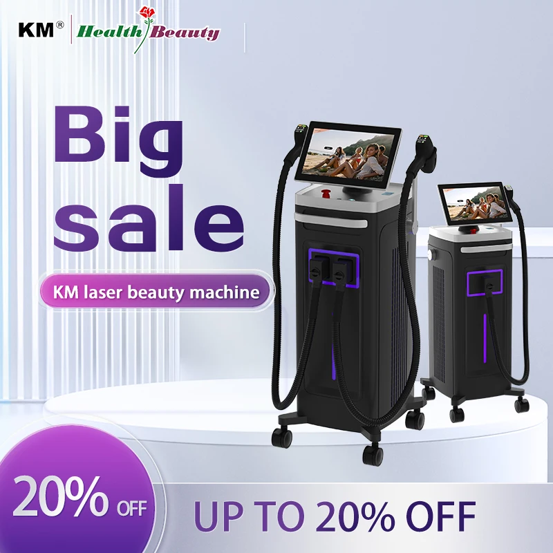 Weifang KM 13 Handles Alexandrite Laser 3 Wavelength 755nm 808nm 1064nm Diode Laser Hair Removal Machine