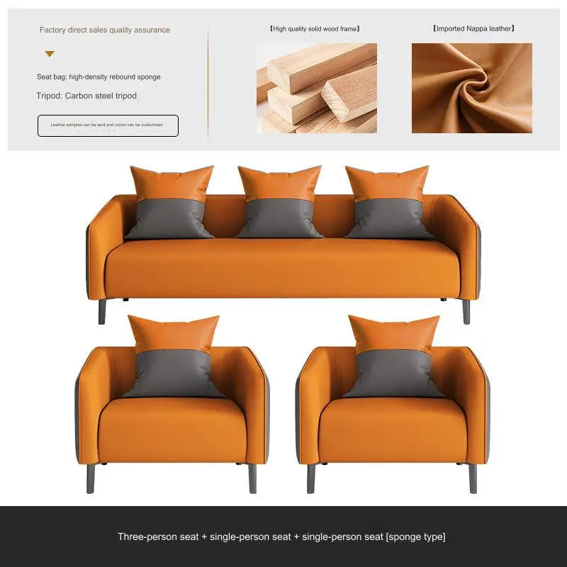 High Quality Wooden Gray Sofa Stylish Business Reception Sofa Modern Office Sofa Set Furniture for Reception Living Room