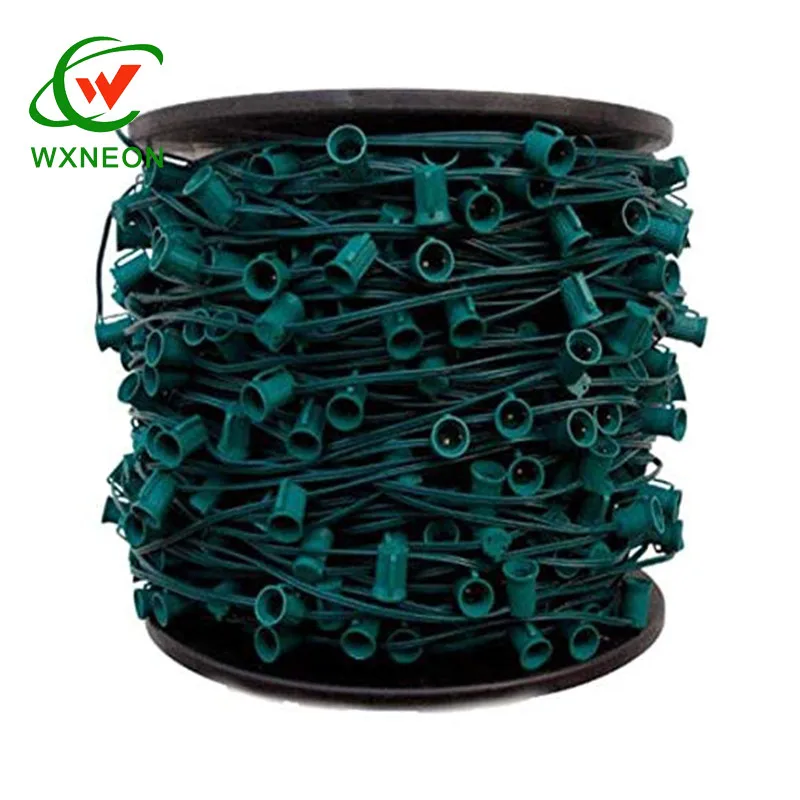 1000FT 15 inch SPT-1 18AWG C9 800 Socket IP68 Outdoor LED Christmas Decorative String Spool Lights Holiday Lights