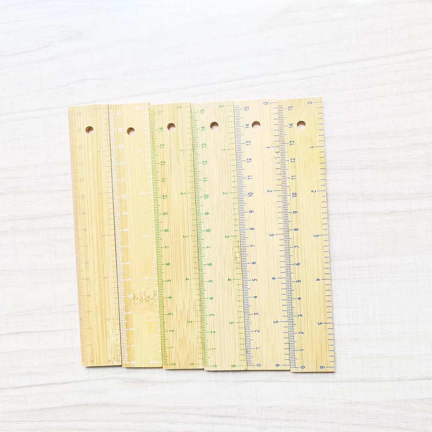 Eco-friendly 6 Inch 15 cm Student bamboo Ruler Students Measuring Ruler straight bamboo ruler