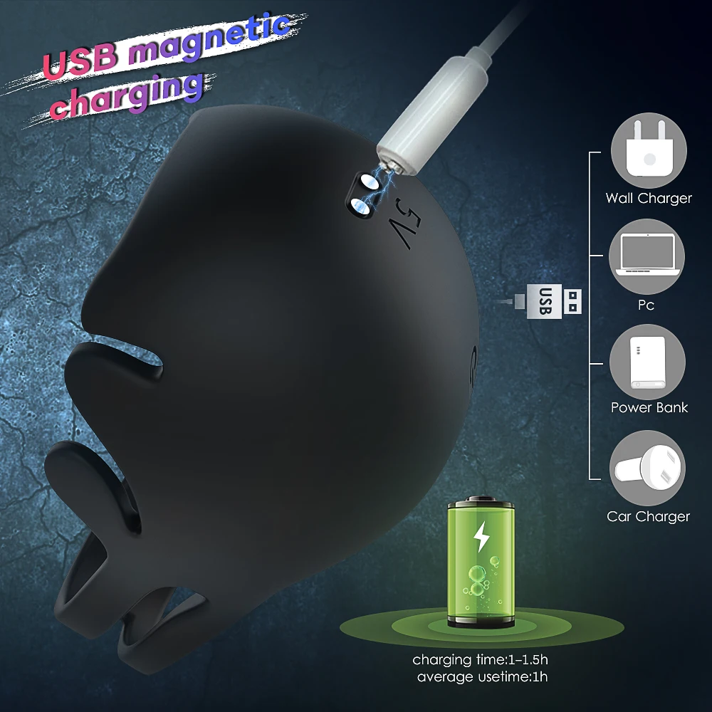 S-hande Silicone Remote Man Vibrating Penis Cage Cock Vibrator Massager Cock and Ball Ring