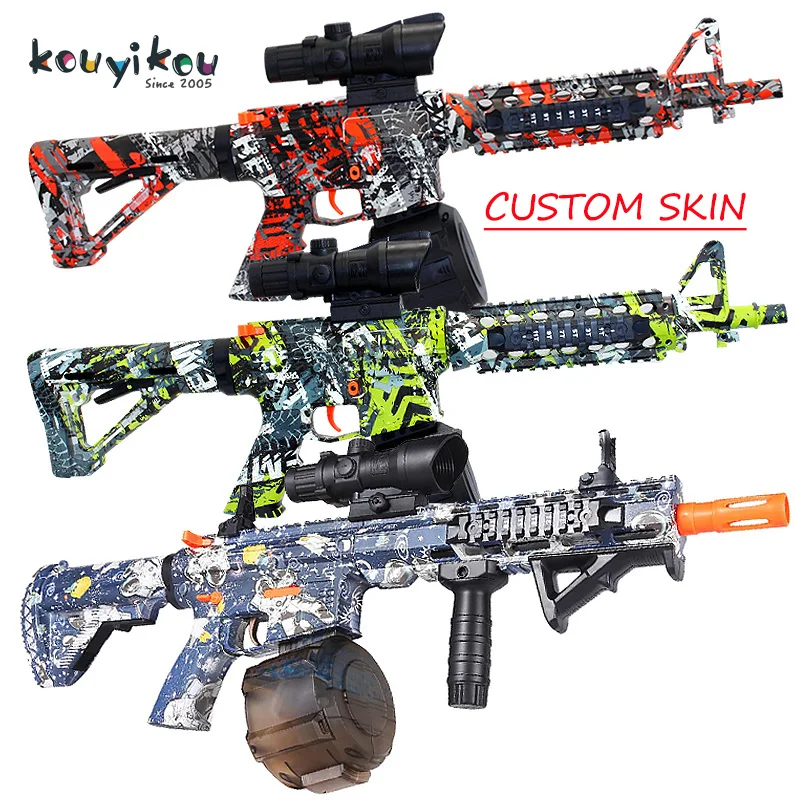Kouyikou Custom color Gel Guns Kid Splatter Ball Gel Launcher Water Bullet Blaster Ball Gun Toy M416 M4Gel Gun (1600741786135)
