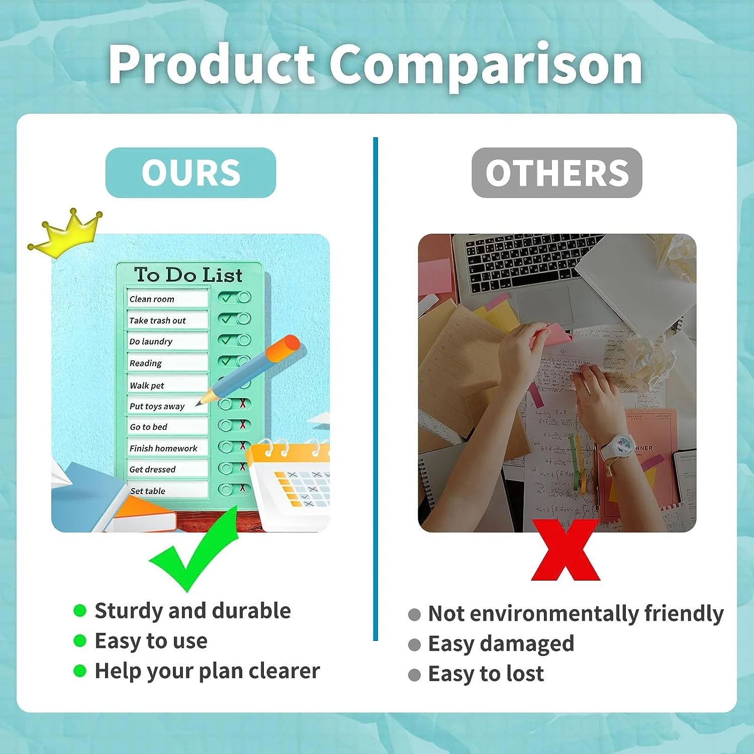 Custom Reusable RV Plastic Daily Checklist RV Checklist Memo Plastic Board for Kids