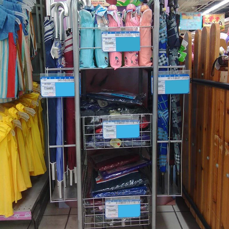 New Arrival Retail Store Metal Umbrella Display Racks Storage Hanging Hooks Stand with Adjustable Wheels