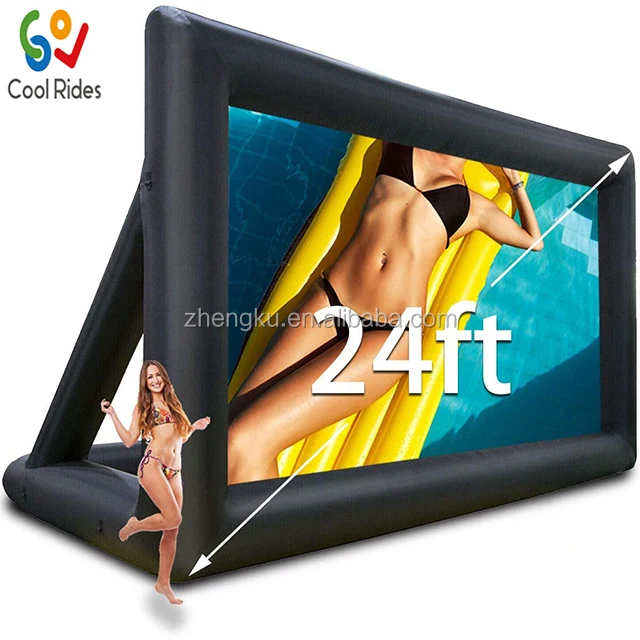 Popular Blow Up TV Screen Inflatable Projection Screen Outdoor 24ft Cinema Movie Screen Inflatable Design