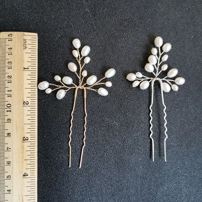 SLBRIDAL ручной проводной пресноводным жемчугом свадебные заколки для волос аксессуары для волос стикеры женская обувь для подружки невесты; Украшения для волос аксессуары для волос
