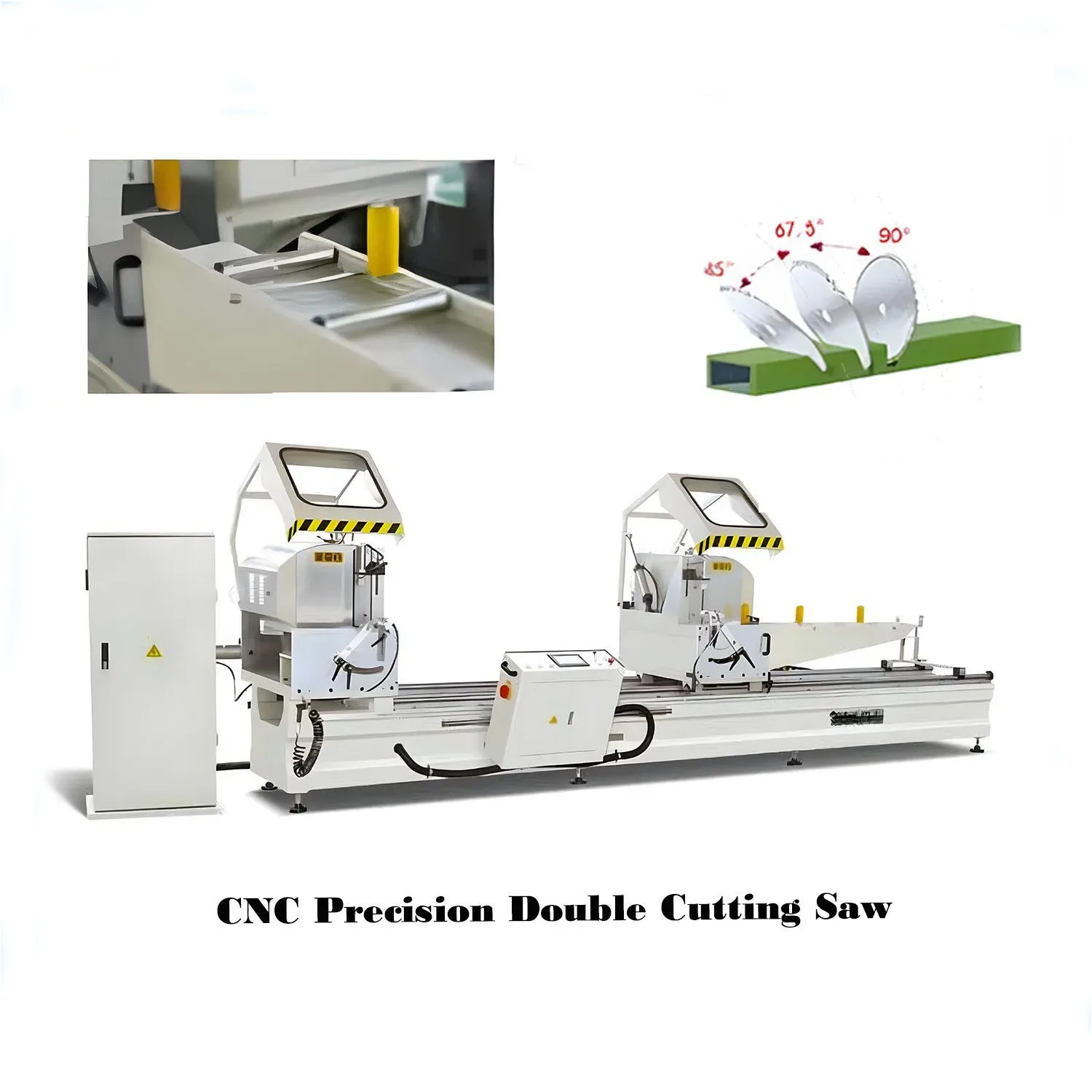 automatic double head aluminum cutting saw machinery for aluminium window door fabrication