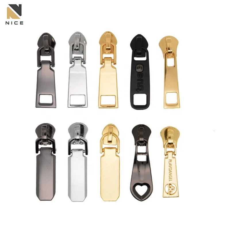 Custom high quality zipper puller hardware metal zip pullers slider bag zipper pulls for luggage accessories