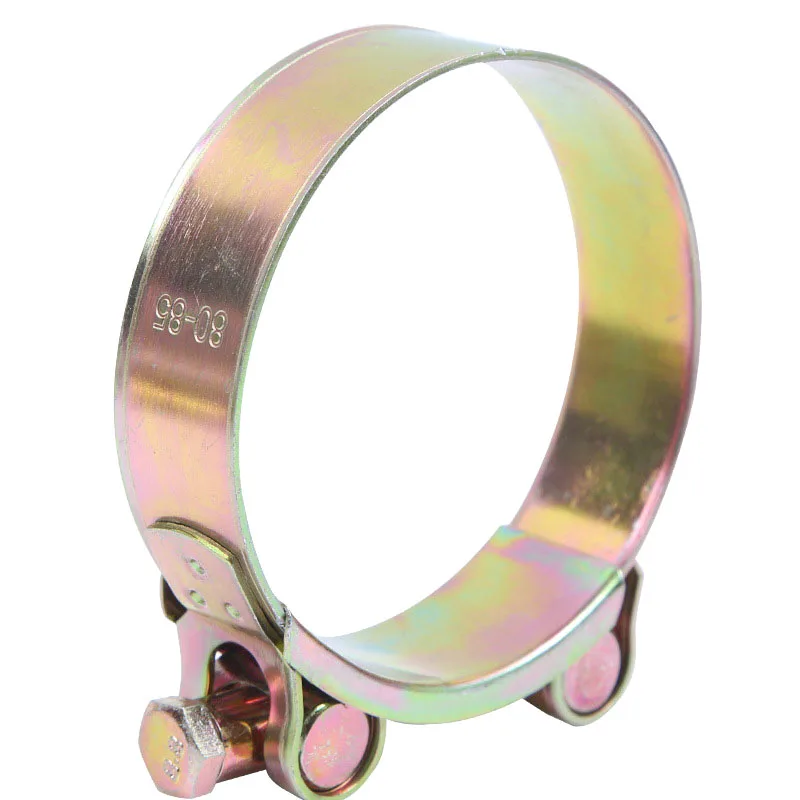 Yellow Zinc Plated Carbon Steel European Type Heavy Duty Hose Clamp Adjustable Bolt Pipe for Tube Connection