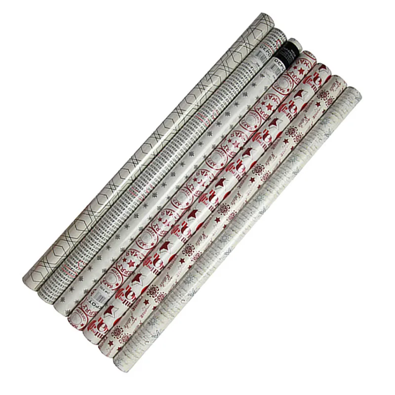 custom printed white kraft paper roll for gift wrap white ribbed style 70X200CM, packing paper