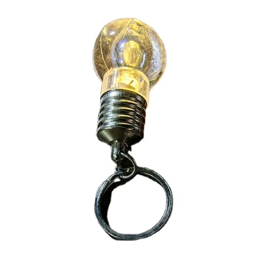 Wholesale Flashing Bulb Keychain Plastic Key Chains with Attractive Light Effect