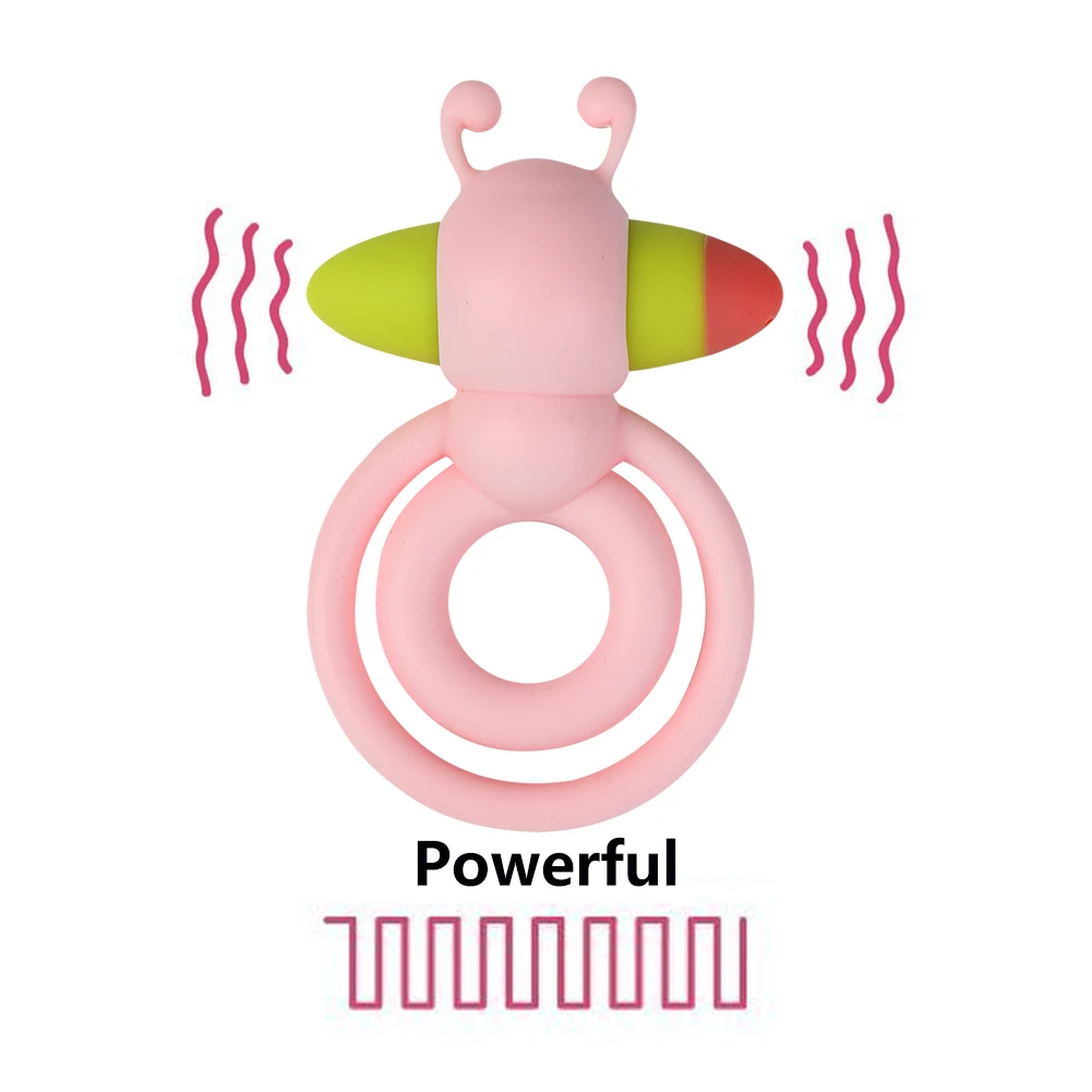 Little Bee Vibrating Sex Ring Medical Silicone Anti-Premature Ejaculation Penis Ring Cock Ring For Men