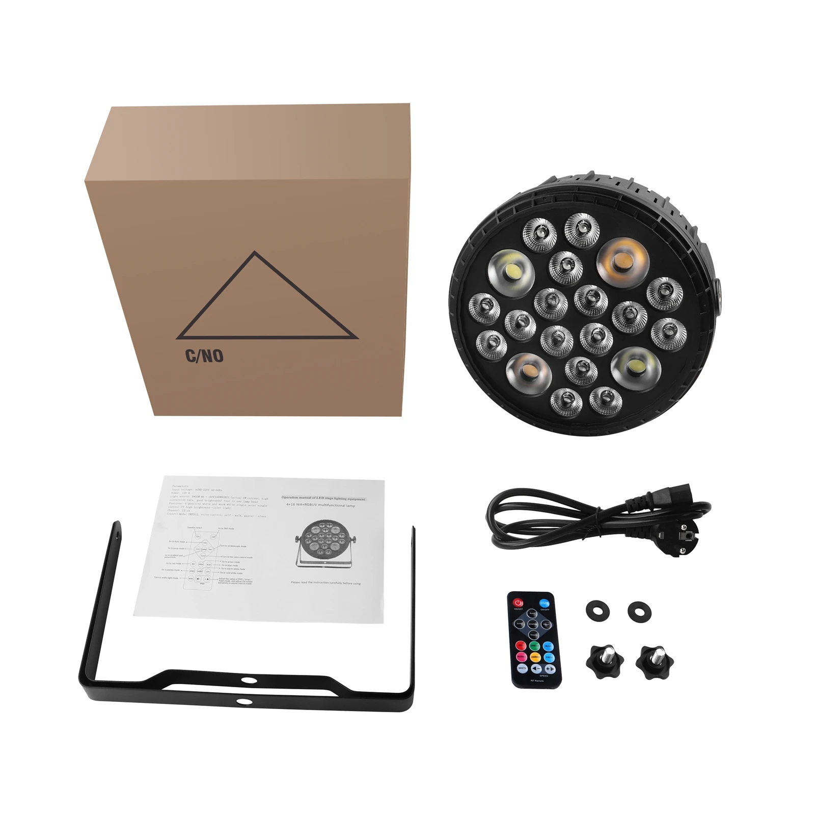 4pcs WA LEDs + 16pcs RGBUV LEDs Lighting Effect Par Light with Remote Control Stage Light DMX512