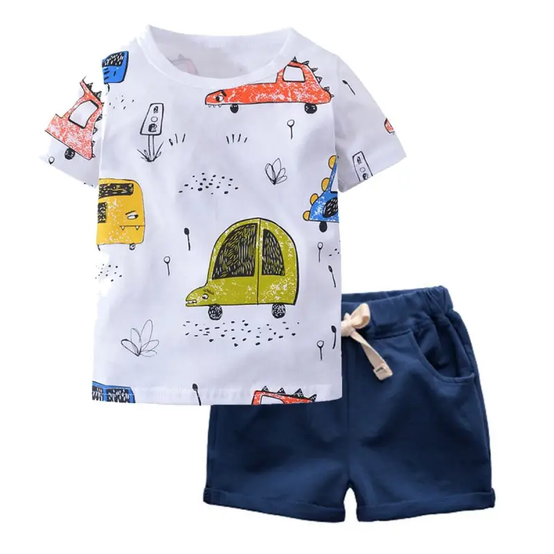 2022 Boy Short Sleeve T-shirt And Shorts Kid Brand New Design Wear  2 Pcs Summer Outfit Clothing Set/