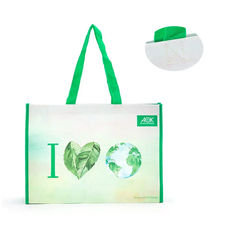 Eco friendly recycle RPET shopping bags with GRS certificate