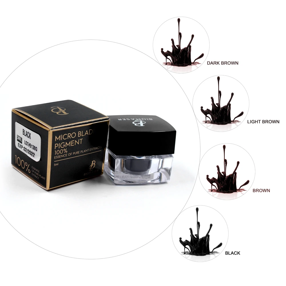 Biomaser 4 Bottle 5ML Micropigmentation Semi Permanent Makeup Pigment Microblading Eyebrow Manual Tattoo Ink Set Factory