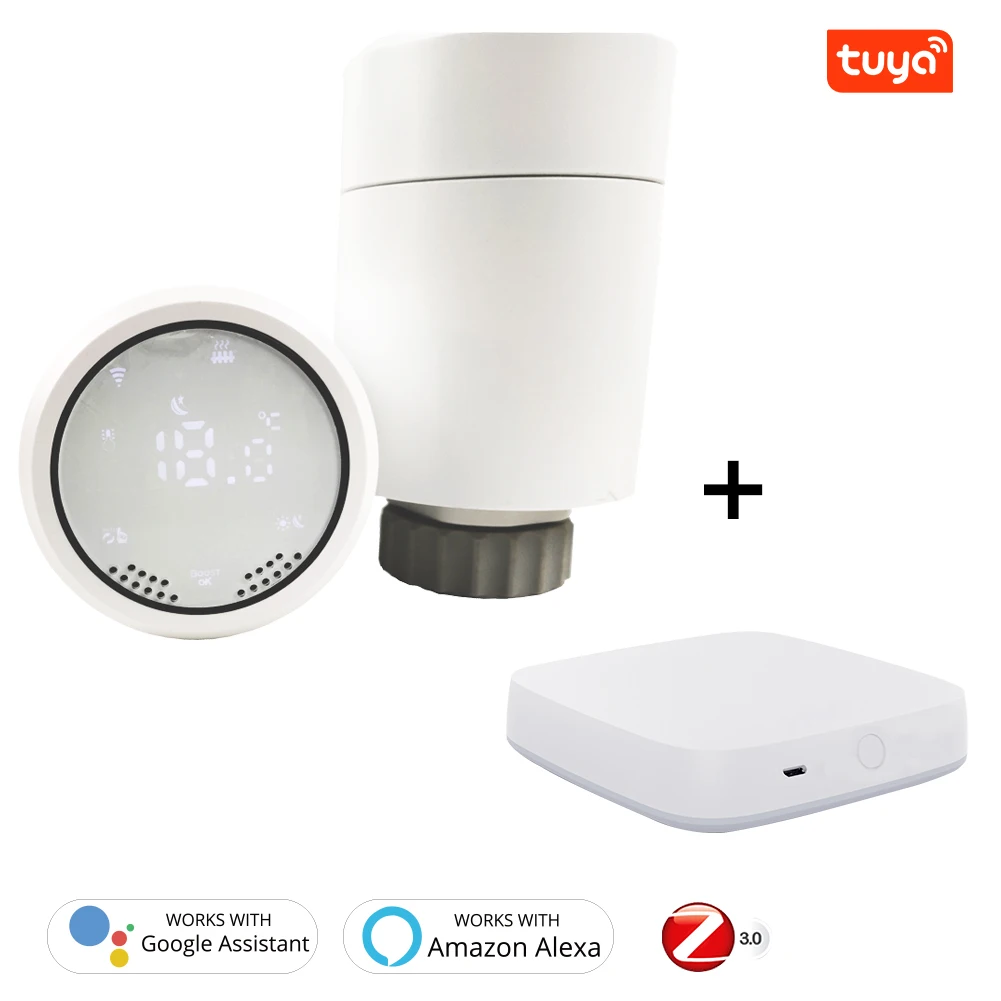 Zigbee3.0 Programmable Radiator Thermostat TRV M30 Radiator Heating Valve LED Display Smart Life Heating Thermostat for Home