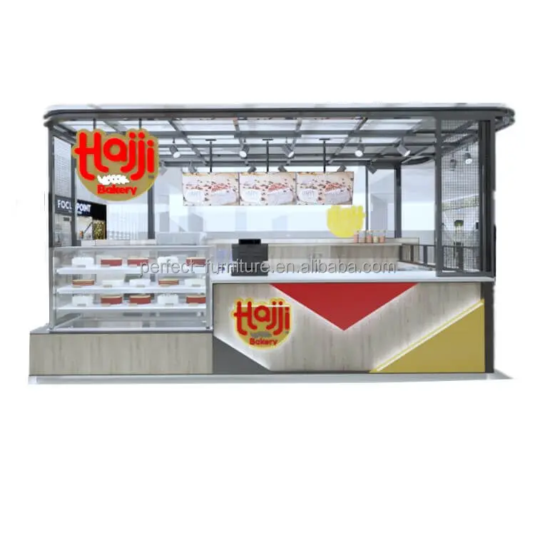 Attractive Bakery Kiosk Cake Kiosk Food Counter with Professional 3d Design