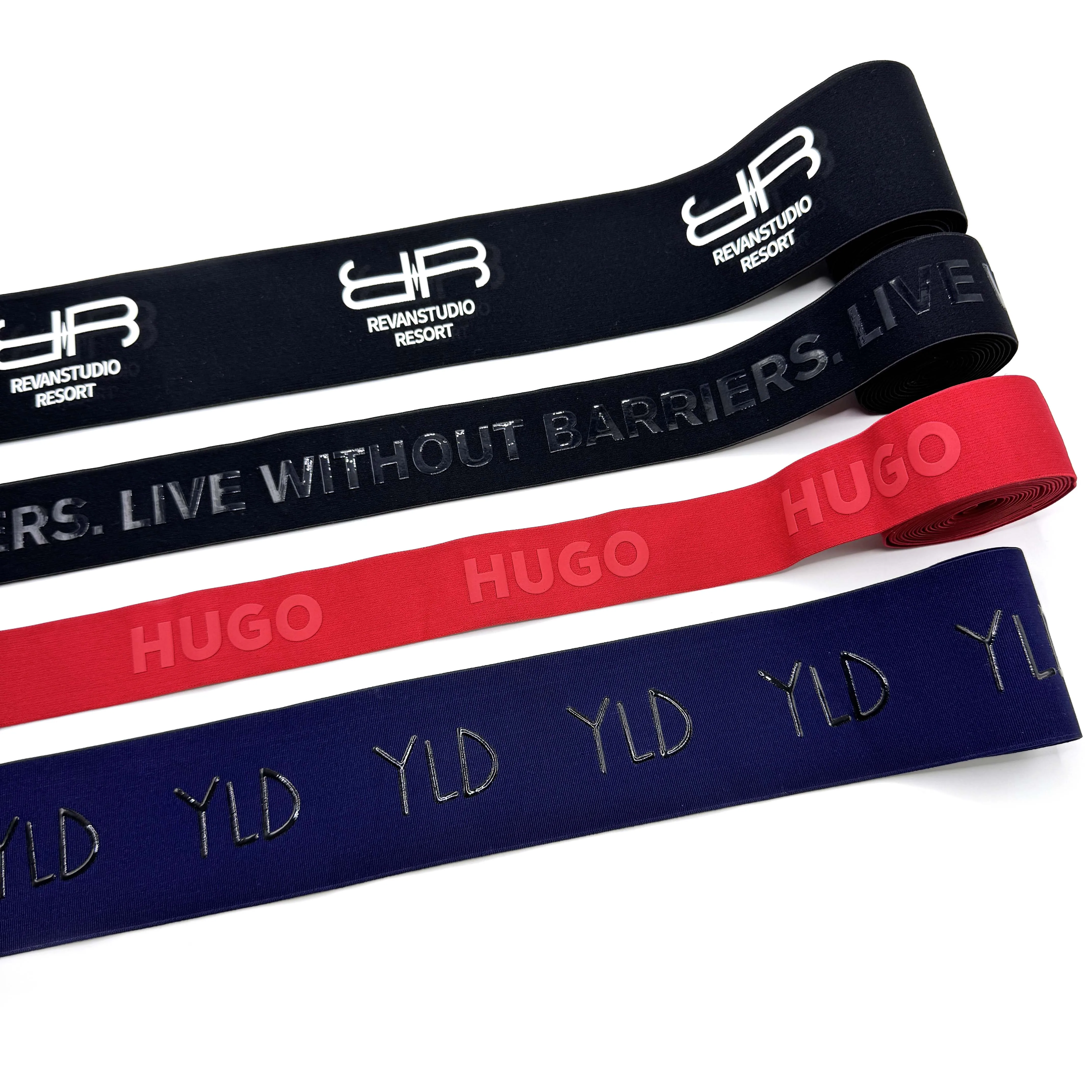 Custom Fashion Logo 40 MM Elastic Band Spandex Strap Lettered Jacquard Elastic Band Patterned Jacquard Elastic Webbing