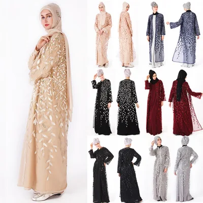 Luxury Elegant Sequins Embroidery Turkey Clothing Islamic borka muslim abaya