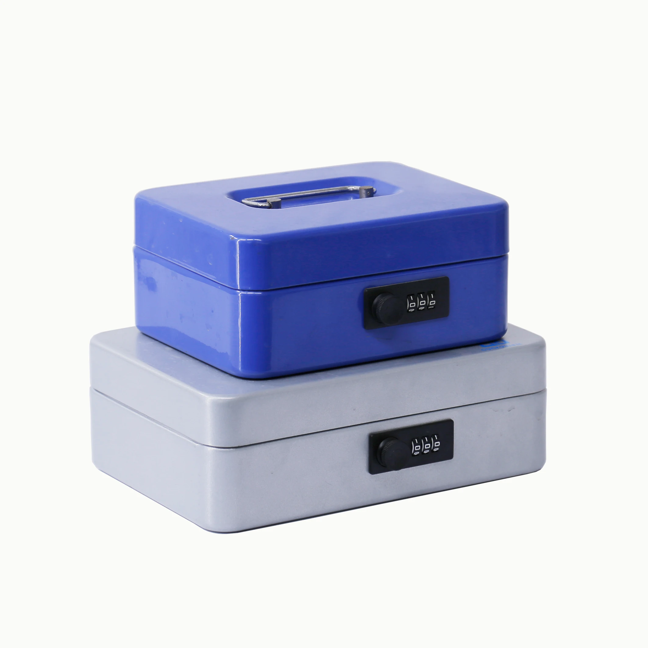 Steel Coin Money Box, Combination Lock Small Money Box With Money Tray Metal Safe Cash Box/