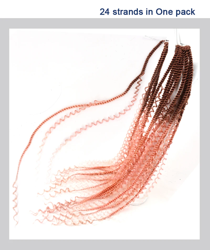 Rebecca Fashion Wholesale 26inch 24Strands 120G Curly Soft Freetress Bohemian Wavy Crochet Hair Goddess Faux Locs