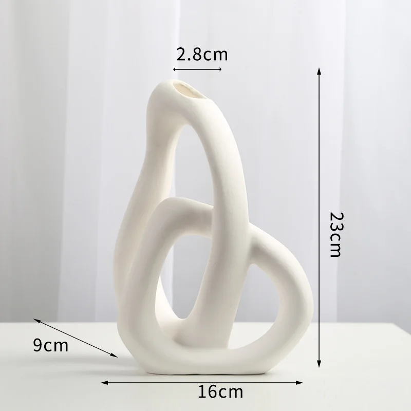 Dropshipping Shopify Modern White Ceramic Flower Vases for Home Decor Aesthetic