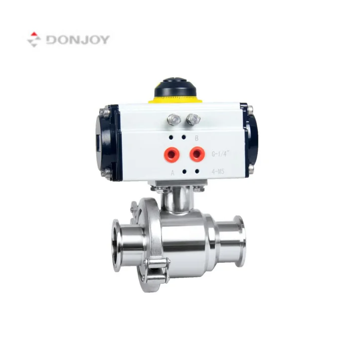 DONJOY три зажима пневматический автоматический шаровой клапан из нержавеющей стали шаровой клапан санитарный шаровой клапан