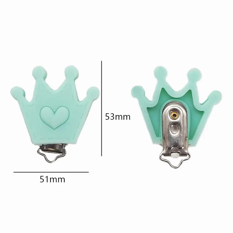 Wholesale Pacifier Teething Soft Multicolor Silicone Baby Crown Clip