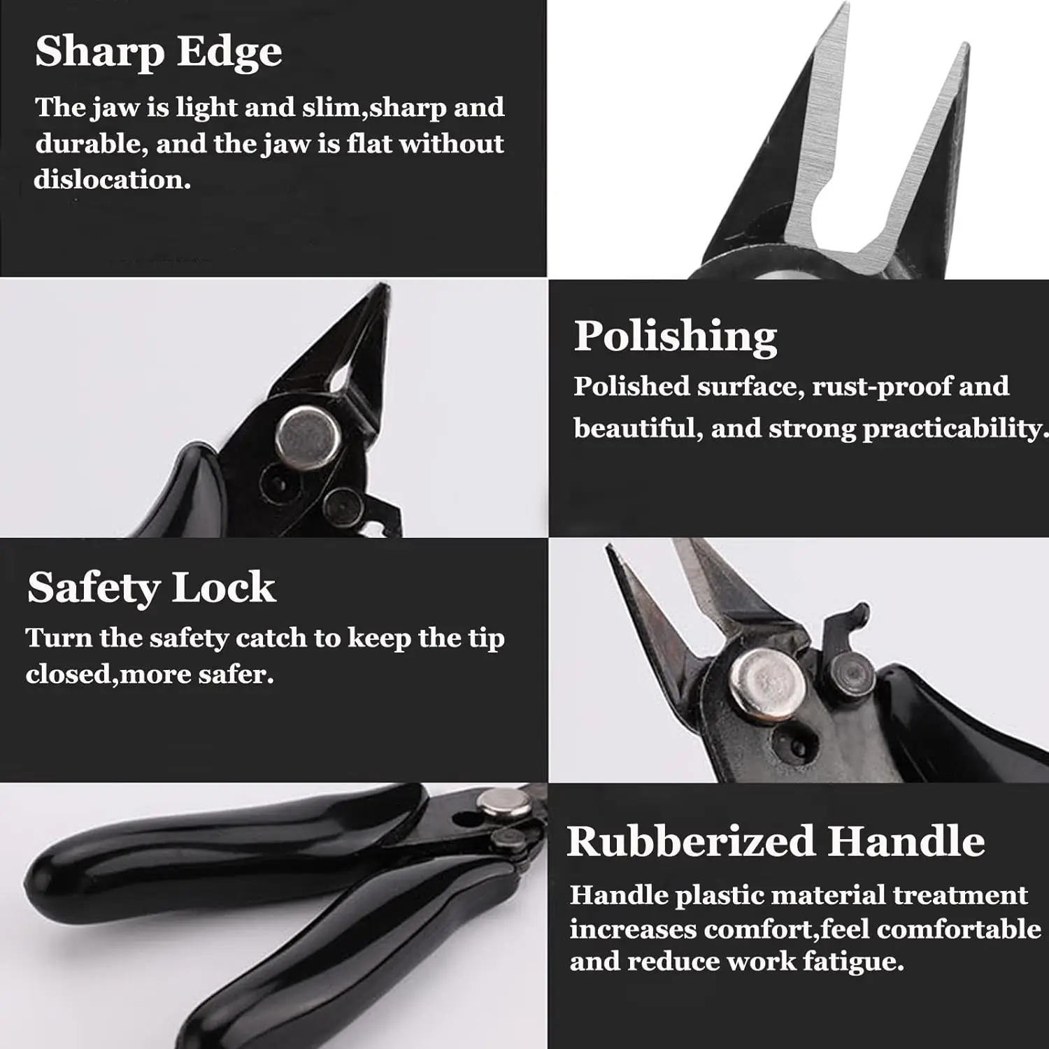 3.5 Inch Micro Cutter with Lock Small Flush Cutter Side Cutters Diagonal Cutting Pliers Jewelers Tools Soft Wire Snips Nippers