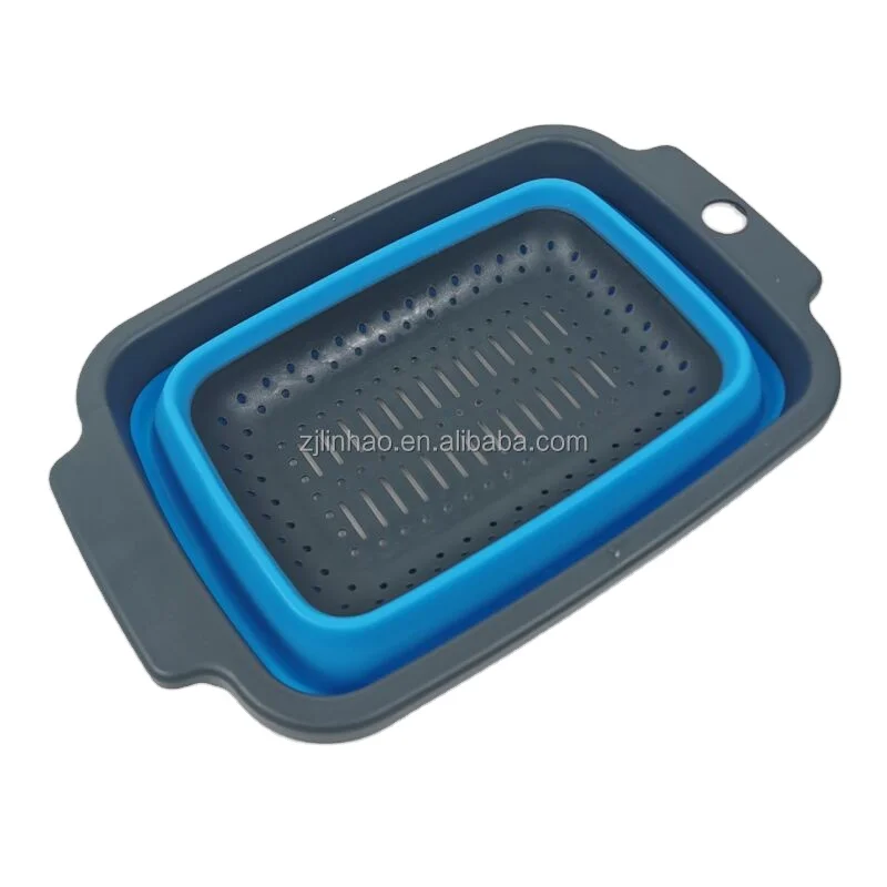 Household Fruit Vegetable Washing Plastic Drain Basket Kitchen Multi-function Bowl Strainer Foldable