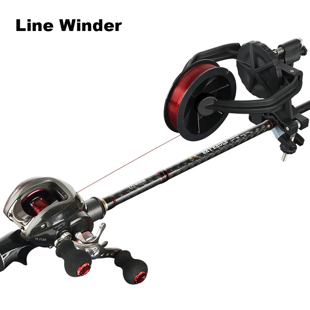 Portable fishing line spooler and spooling station system fishing reel winder baitcasting reel line winder machine (B07)