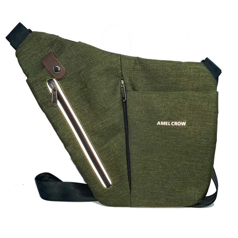 Custom logo off low MOQ black Or customize color anti theft waterproof korean tactical sling bag