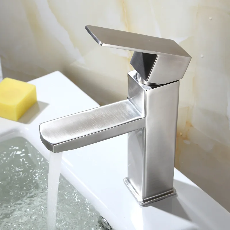 Single Lever Tap Single Handle Stainless Steel 304 Bathroom Sus304 Sink Faucet