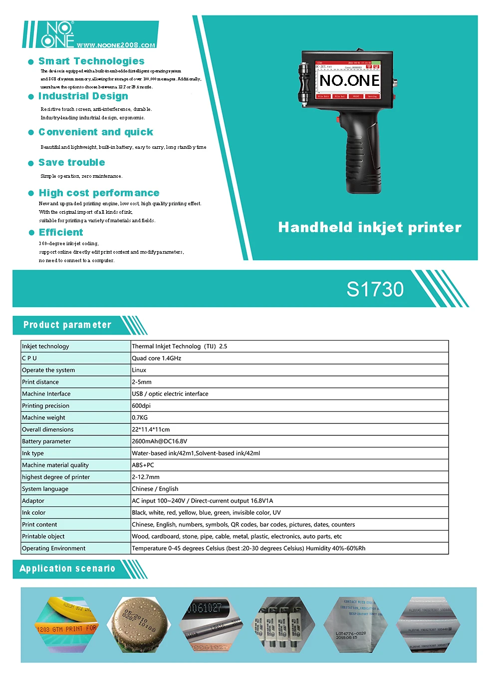 Uv Smart Portable Handheld Logo Carton Box Label Coding code Inkjet Color Machine fast drying hand Printer 12.7mm Ink cartridges