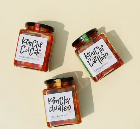 Four edged glass jar transparent thickened household Pickled vegetables jar head bottle square storage jar