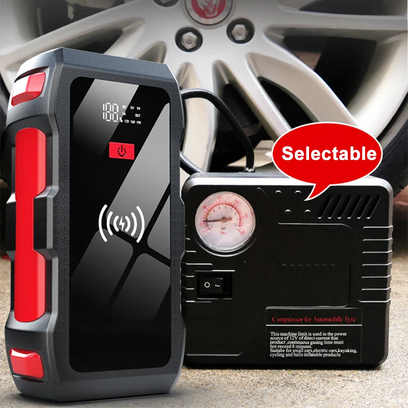 3000A 12v 24v Jump Starter Lithium Battery Car With Led Flashlight