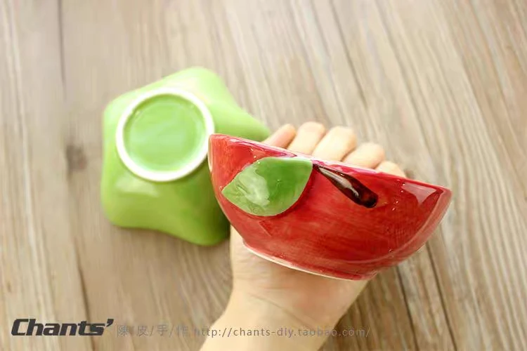 
custom made Lovely fruit pet ceramic bowl cat dog food bowl Chinese manufacturer 