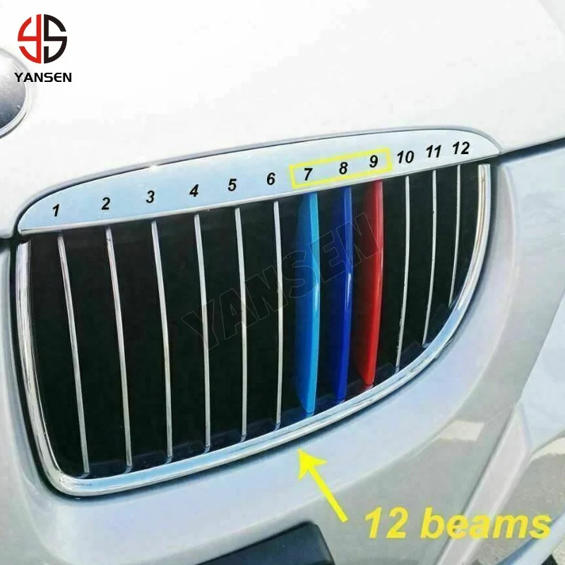 M-цветная Спортивная передняя решетка радиатора вставка для BMW 325i 328i 330i 335i M3 E90