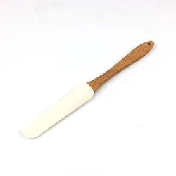 Food Grade Wood Handle Silicone Kitchen Scraper Bake