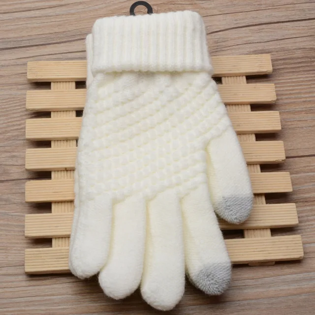 
Winter Touch Screen Gloves Women Men Warm Stretch Knit Mittens Imitations Wool Full Finger Guantes Female Crochet Luvas Thicken 