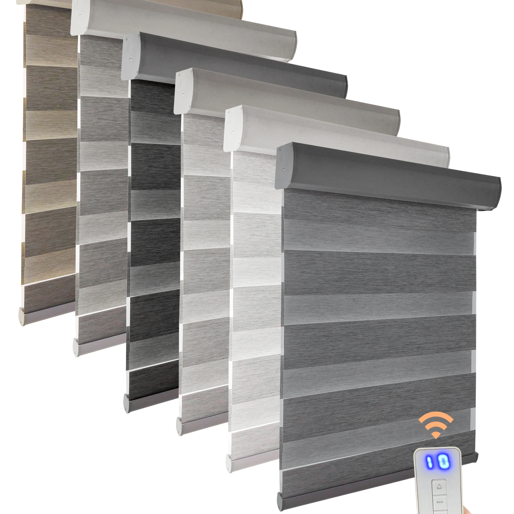 automatic gray day and night motorized canada window zebra roller blinds shades automatic window curtain for hotel