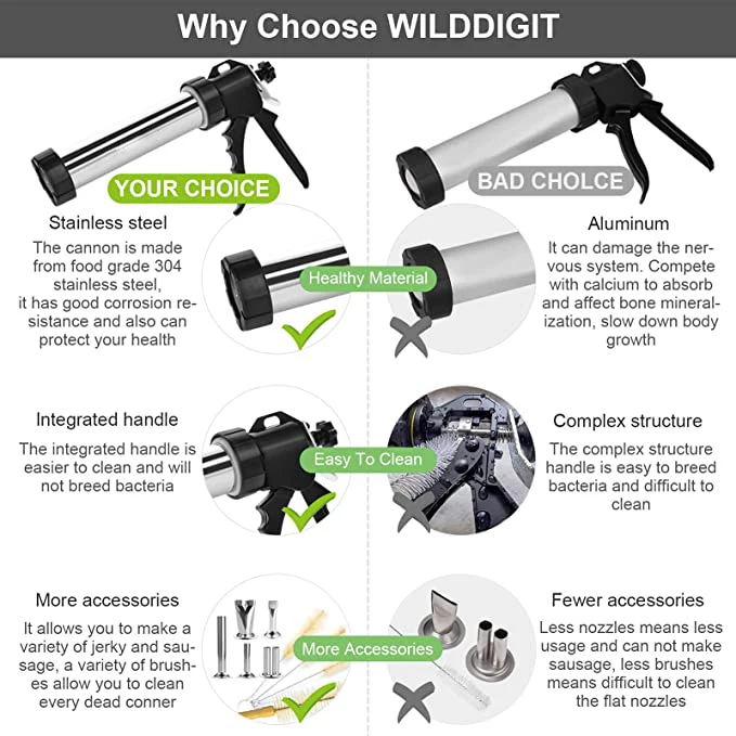 Manufacturer hot selling high quality stainless jerky gun kit and beef jerky maker