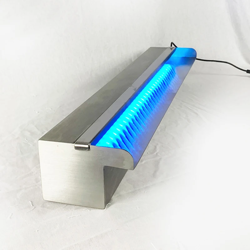 Garden wall fountain LED light stainless steel waterfall
