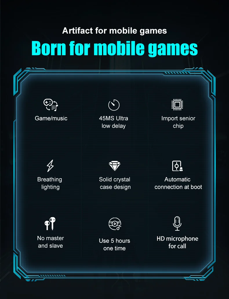 Dongguan gaming headset OEM IP68 P30 noise cancelling wireless game headset for PUBG Mobile phone