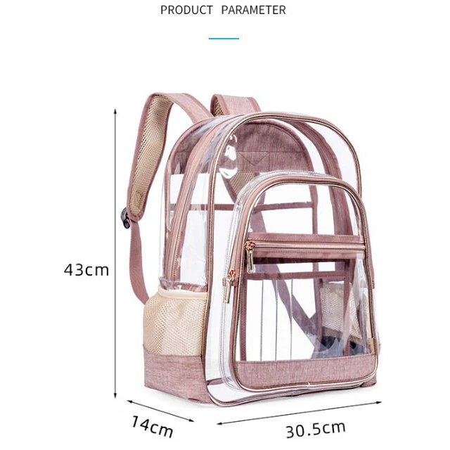 2021 New Transparent PVC School Bags Kids Mochilas Escolares Sequin Shoulder Back Pack Girls Waterproof Clear Backpack